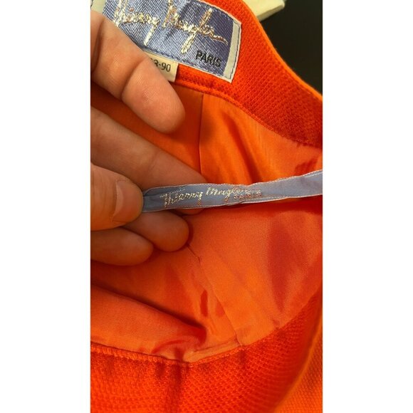 THIERRY MUGLER ORANGE BODYCON MINI SKIRT - Picture 7 of 8
